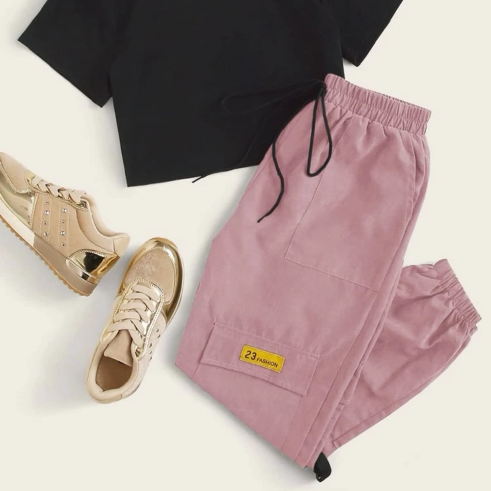Drawstring Cargo Joggers - Picture 3 of 4